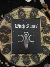  Wood Runes Stone Set Witches Rune Set 14 PCS Engraved Rune Symbol for Meditation Divination Rune Stones Set with Storage Bag 