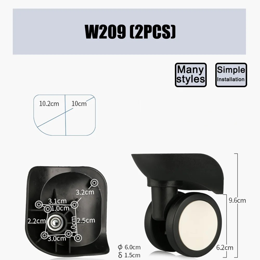 Suitable For W209 Luggage Wheel Trolley Case Wheel Pulley Sliding Casters Universal Wheel Repair Smooth Slient Wear-resistant