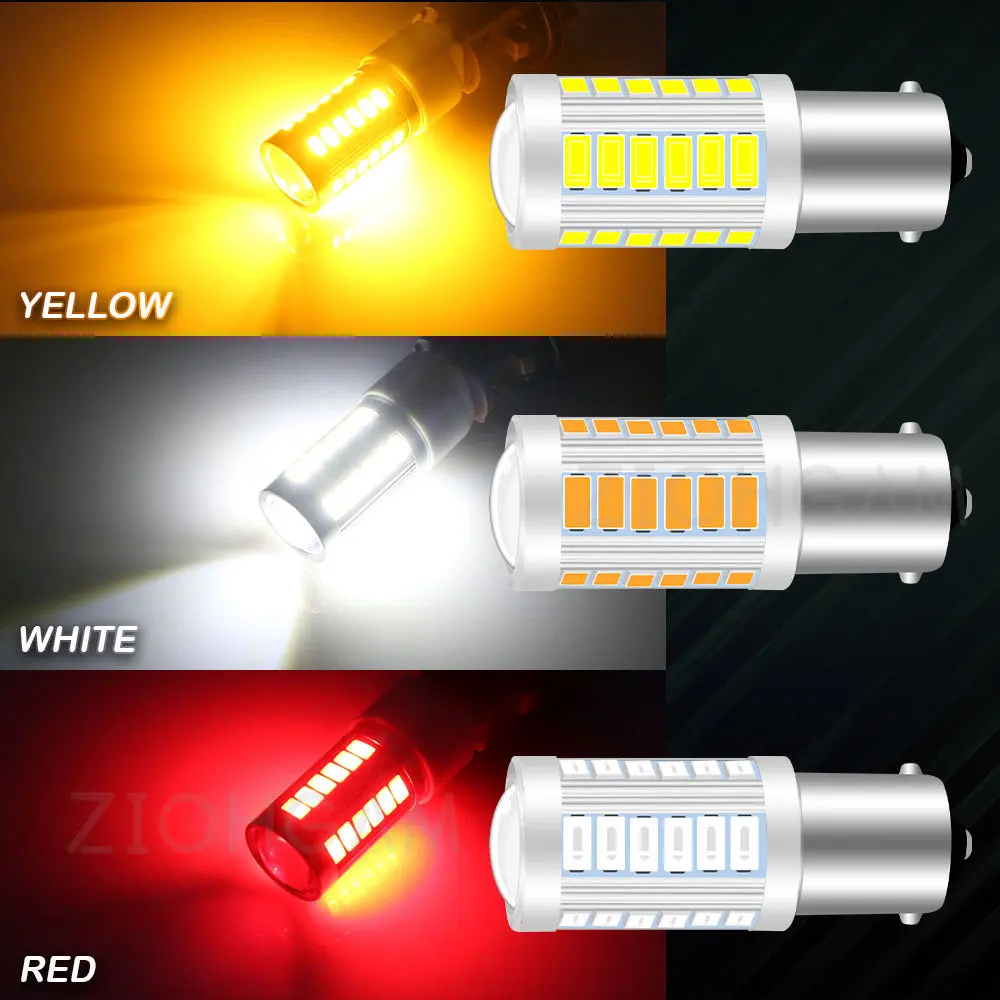 ZIOHGAM 1x Lamp W21W R10W T20 P21W 1157 1156 7440 7443 BA15S S25 BAY15D R5W WY21W P21/5W W21/5W Led Bulb 33smd Car Signal Light