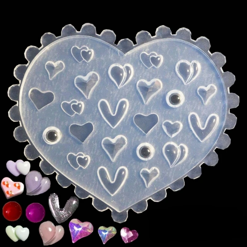 1Pc 3D Silicone Nail Pressing Mold DIY Nail Beauty Charm Reusable Fashion Versatile Bow Love Kawaii Small Fish Nail Art 4