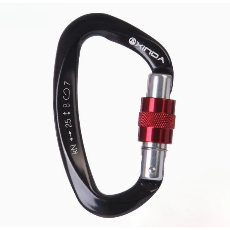 25KN professional climbing hook D-type,aviation aluminum safety lock, perfect equipment for outdoor climbing, camping,and hiking