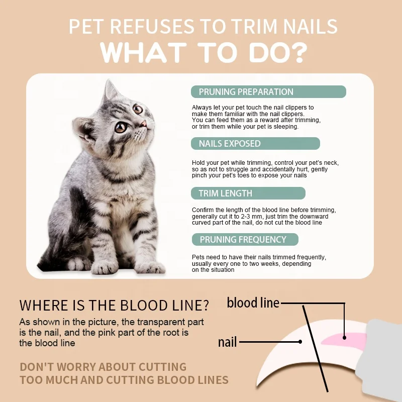 Pet Nail Clippers Anti-shearing Blood Line Round Hole Small Blind Clippers Dog and Cat Nail Cleaning Tool Pet Grooming