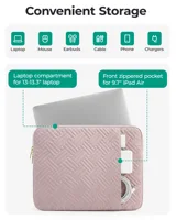 BAGSMART Housse pour ordinateur portable 13-13,3 pouces, housse portable pour ordinateur portable, étui de protection compatible avec poche 4