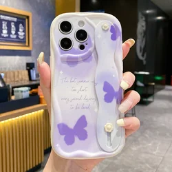 Floral Butterfly Phone Cover with Wrist Strap and Holder - A14 (WNY24B)