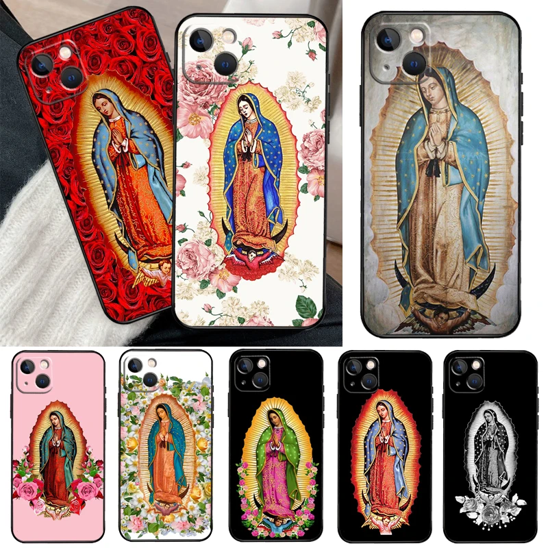 Custodia Per Telefono Virgen De Guadalupe Virgin Mary Per Iphone 11 12 13 14 15 Pro Xs Max Mini Cover Per Iphone X Xr 7 8 Plus Custodia Posteriore