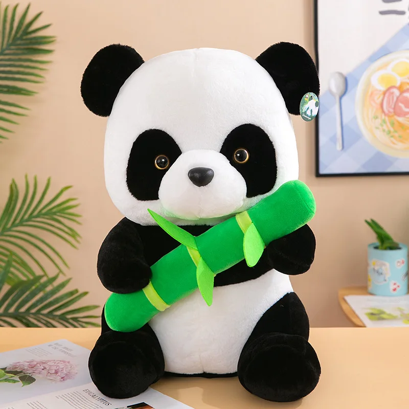 65cmKawaiiPandaPlushDollToysLovelyPillowPandawithBambooLeave