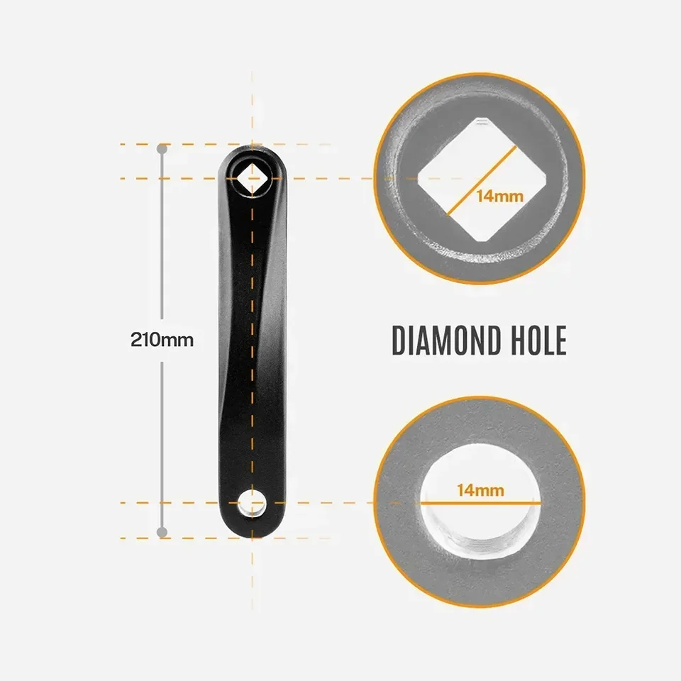 Manivelle Droite En Aluminium Pour Vélo électrique - Longueur 170 Mm, Emmanchement Carré JIS, Compatible Yamaha - 8