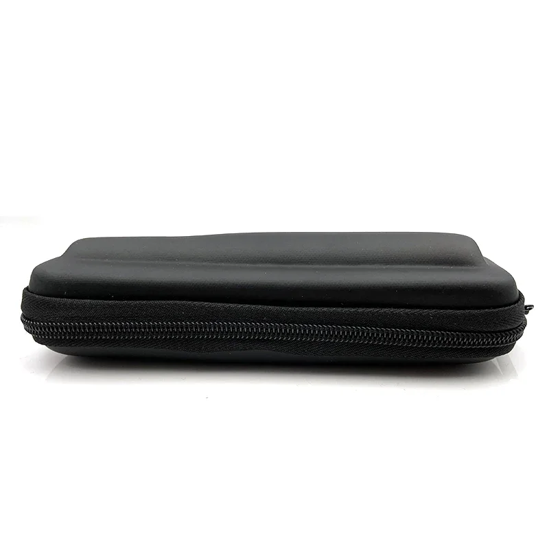 Compact Black Mini Slim Leather Zipper Carrying Case