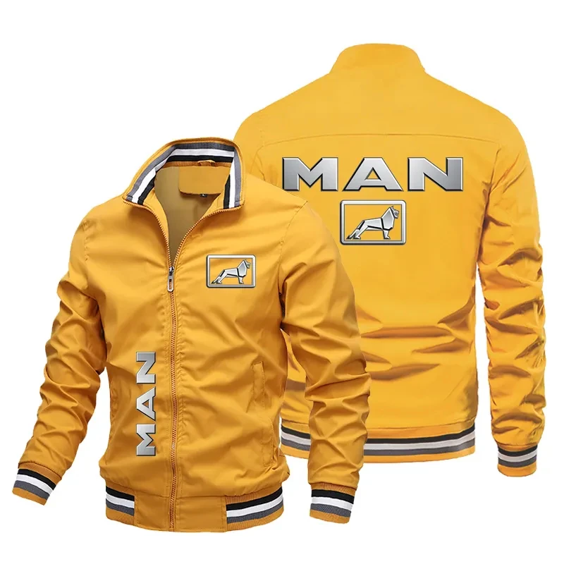2024 New zipper jacket men's car logo printed jacket Spring and Autumn fashion slim jacket men's casual motorcycle riding jacket