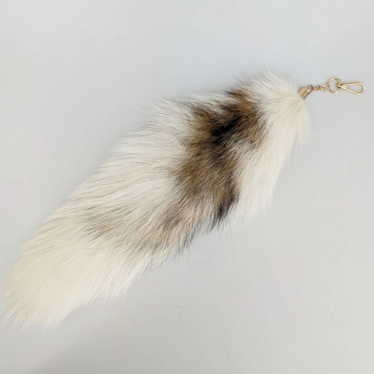 Luxurious Natural Fox Fur Tail Keychain - Chic Y2K Fashion Accessory, 40 cm