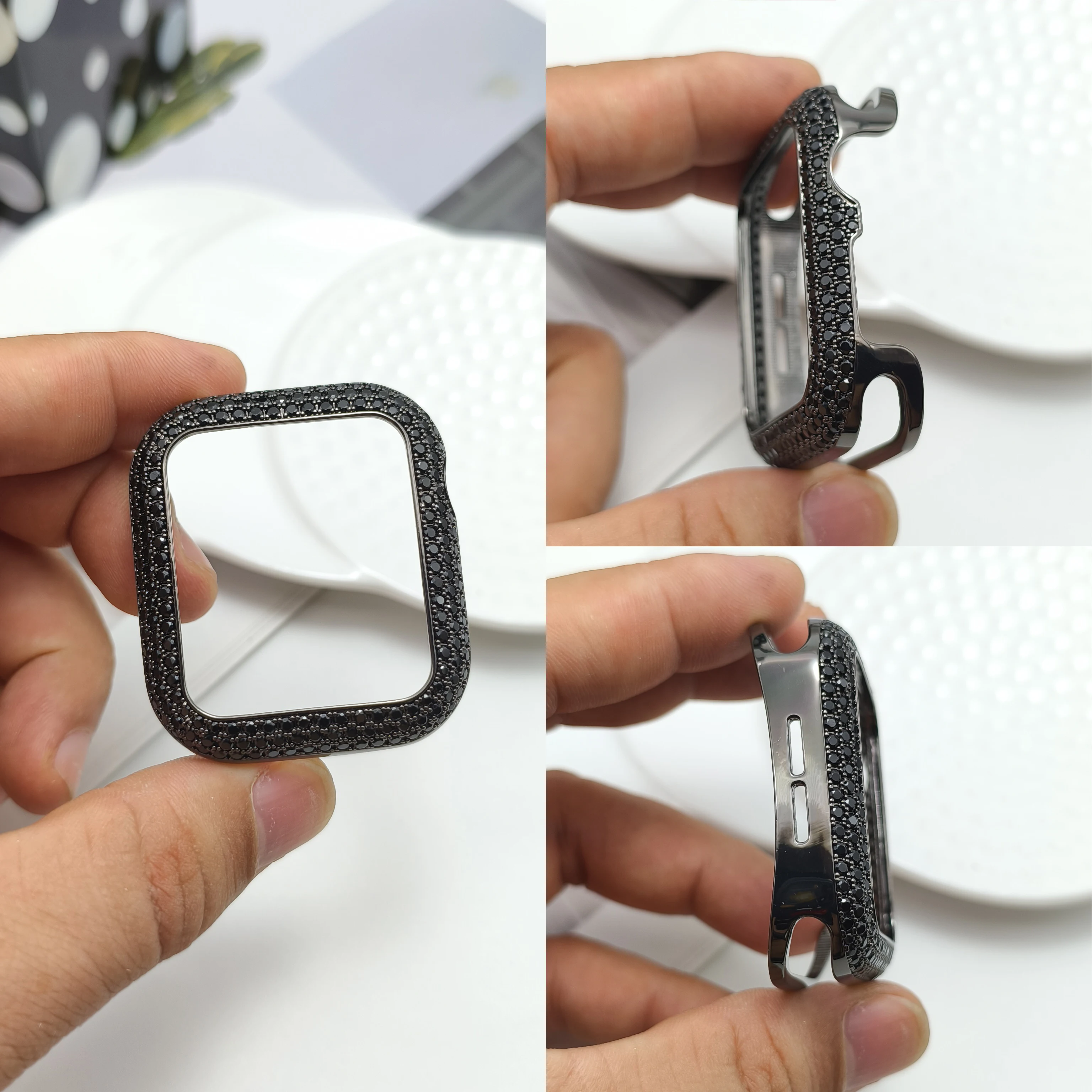 Luxuriöses Hohlgehäuse aus Volldiamant-Aluminiumlegierung für Apple Watch S11 46/45/44/42/-38 mm, High-End-Schutzhülle für iWatch S10 S9 – Detail 6