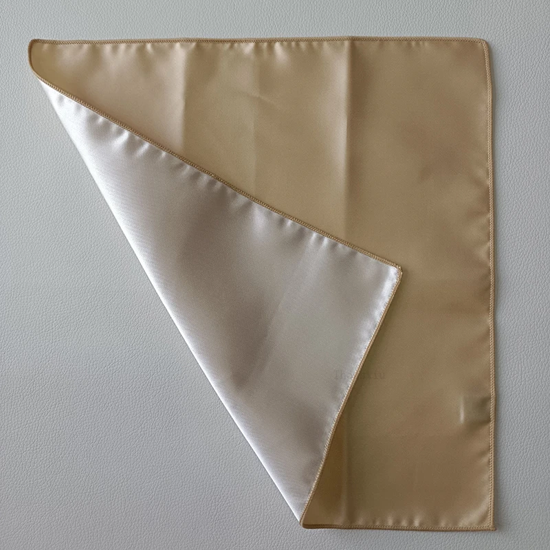 1Pcs Golden Pocket Squares 27cm Luxury Unisex Polyester Handmade Handkerchief for Wedding Party Suit Apparel Accessories