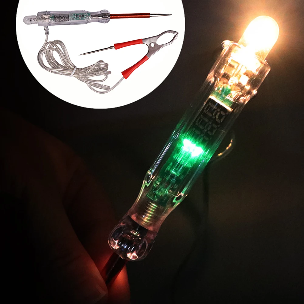 이중 색상 LED 조명 프로브 테스트 펜 전구, 자동 조명 프로브 펜, 전기 조명 테스트 펜, 자동 회로 수리 도구, 6V, 12V, 24V