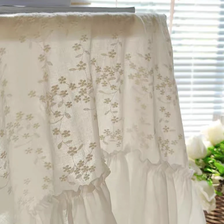 단색 레이스 목가적인 프렌치 찻상 천, 순면 자수 소파 커버, obrus TV 커버, 무료 배송 