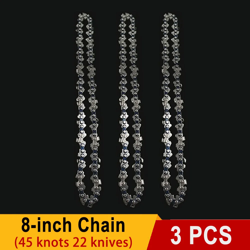 Portable 8-Inch Mini Chainsaw Chain with 45 Knots and 22 Blades for Precision Pruning and Logging