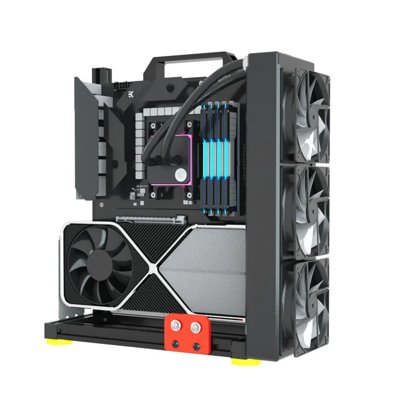 Boîtier pour ordinateur gamer DIY, tour de PC à cadre ouvert T1, avec  refroidissement par eau, châssis ITX MATX ATX - AliExpress