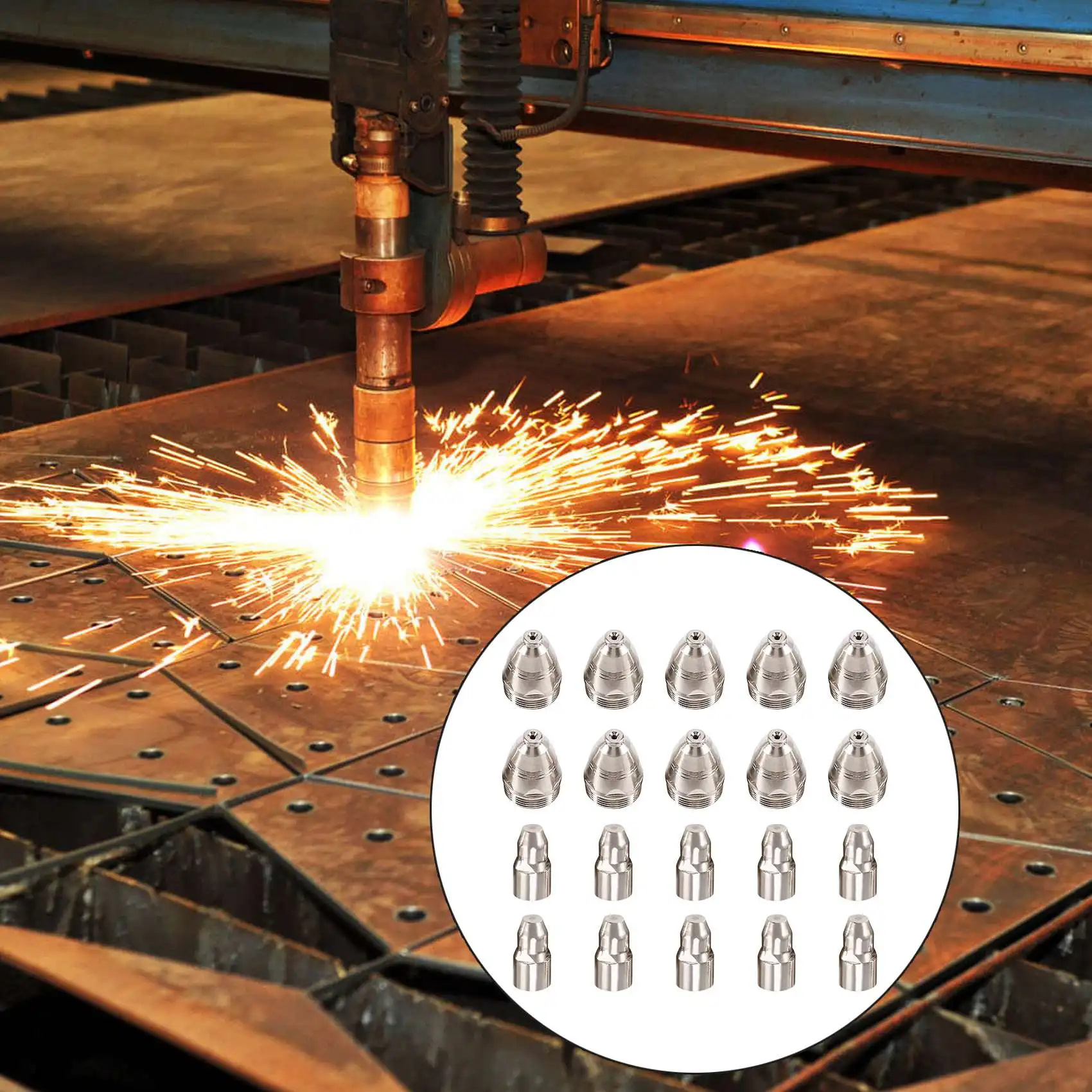 

20 шт. P80 для плазменной резки, быстрая резка расходных материалов, CNC 80A P80, плазменная режущая головка, электрод, сопло