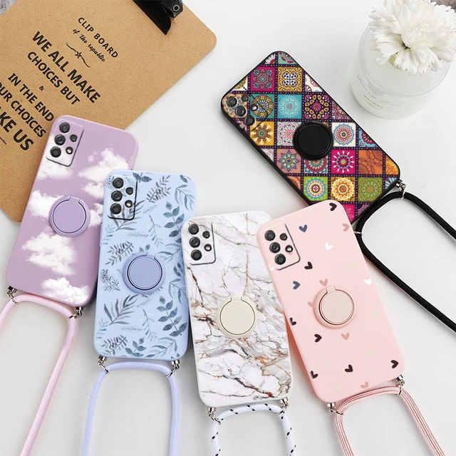 Colourful cover with neck strap for Samsung Galaxy A32 4G