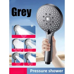 EcoFlow Adjustable Handheld Rain Shower Head with Water - Saving Features and 5 Spray Modes (Grey)
