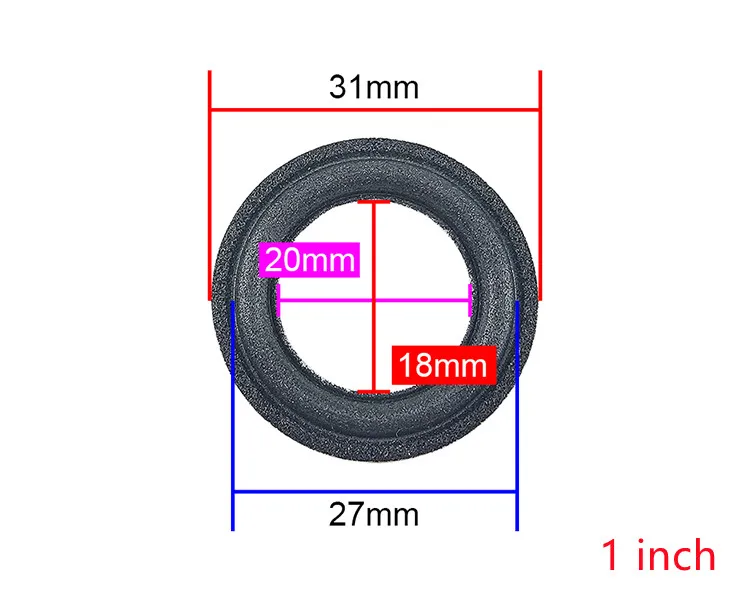 2 Pezzi Anelli In Schiuma Per Riparazione Altoparlanti, 4 Pollici, Per Woofer E Full Range