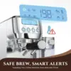 Espresso Machine with LCD Display, 20 Bar Cappuccino Machines with Automatic Milk Frother for Home Gifts, Latte Coffee Maker wit 5