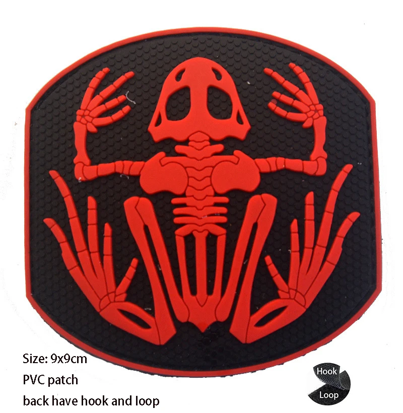 Ir reflektierende cp Tarnung Siegel Schädel Frosch, Glow-in-the-Dark Abzeichen, Knochen frosch, Moral Frosch mann Armband, Outdoor-Tasche Abzeichen – Detail 5