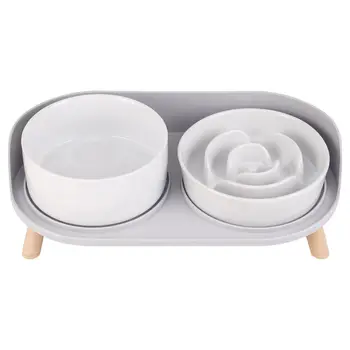 Raised Ceramic Slow Feeder Bowl 1