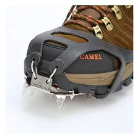 Crampons d'escalade professionnels, 18 goujons, coordonnants, glace, neige, chaussures de marche, poignée à pointe, équipement de plein air d'hiver, équipement de camping, 1 paire 5
