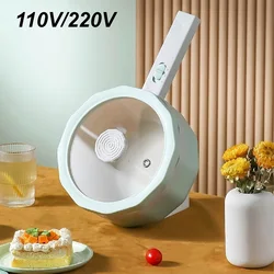 110V/220V Electric Frying Pan Multifunctional Dormitory Noodle Pot Electric Hot Pot Household Kitchen Non-stick Rice Cooker 1.5L