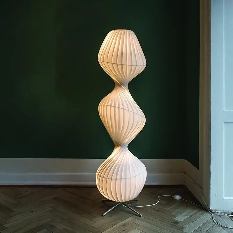 

Nordic Fabric Art Silk LED Floor Lights for Simple Sofas Side Bedroom Lamps Hotel Room Designer Decorative Hanging Chandeliers