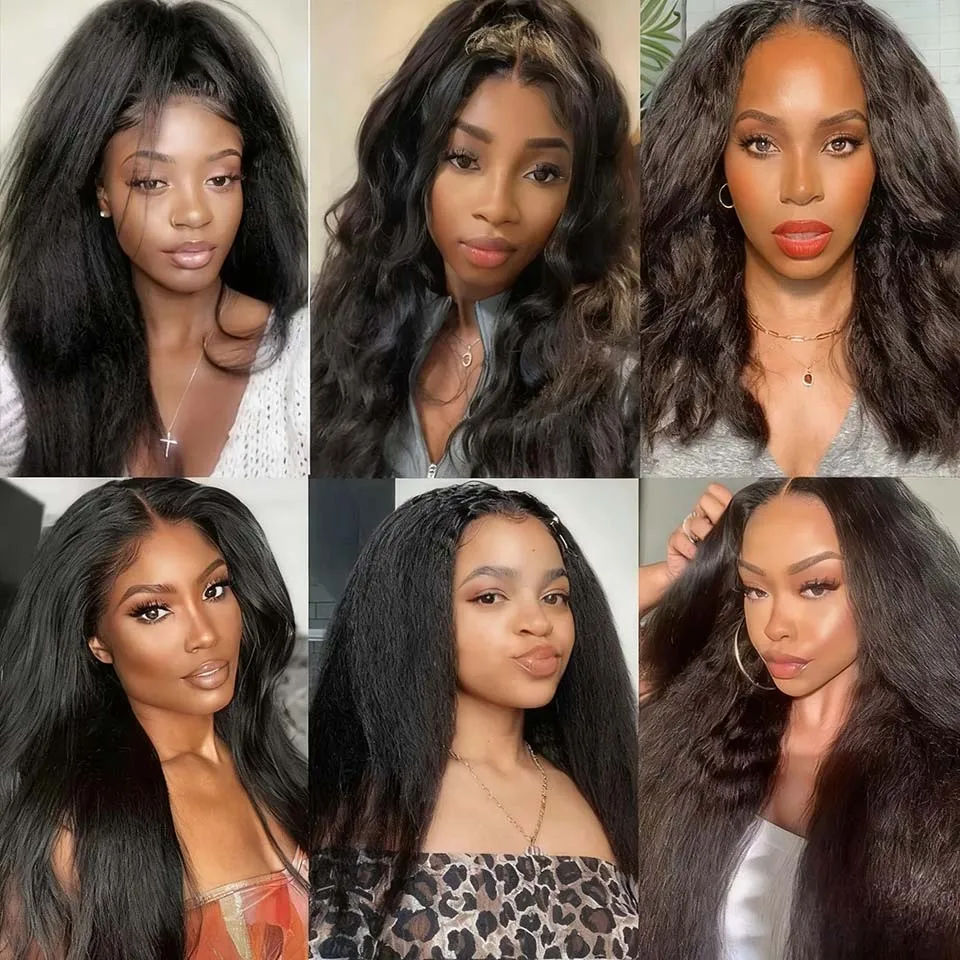 28 30Inch Brazilian Kinky Straight Human Hair Bundles 15A Virgin Human Hair Extension 3/4Pcs Hair Wefts Yaki Straight Human Hair 6