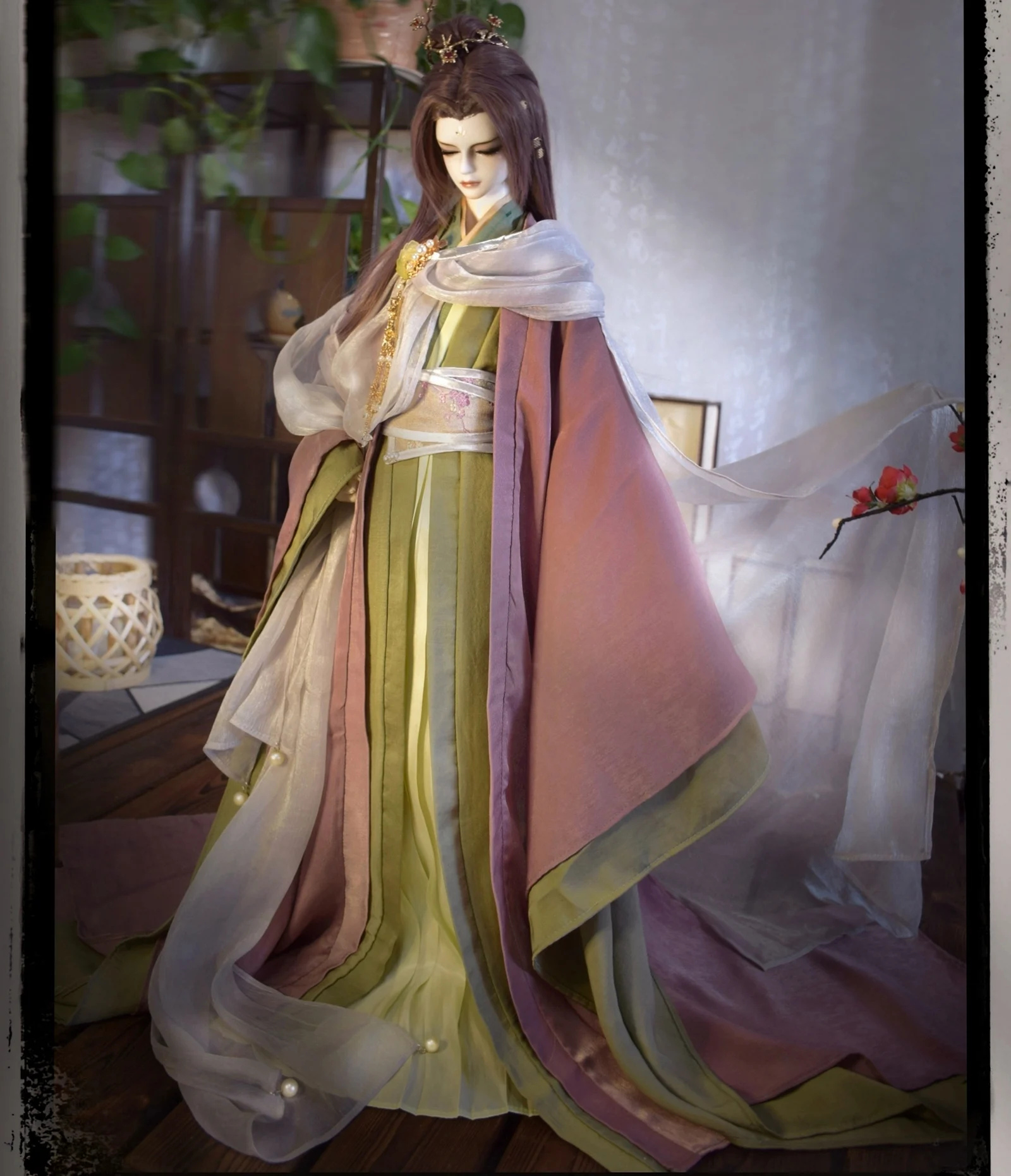 

1/3 BJD Clothes Ancient Costume Hanfu Samurai Outfit Set for BJD/SD Big Girl SD17 SSDF ID75 Strong Uncle Doll Accessories C1074