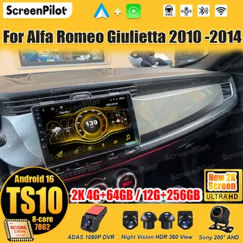 Per Alfa Romeo Giulietta 2010-2014, Android 16 Wireless, Android Auto, Carplay, Navigazione GPS, Mirror Link, Bluetooth, Touch Screen