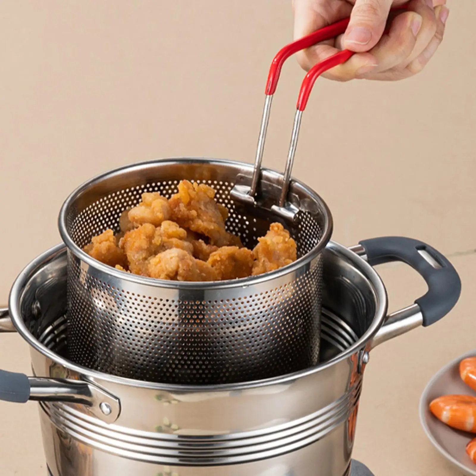 Stainless Steel Deep Fryer Pot Blade Cookware French Fryer for French Fries Home Kitchen Stainless Steel Deep Fryer Pot Blade Cookware French Fryer for French Fries Home Kitchen