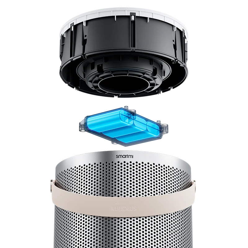 Smartmi P2 Kabelloser Luftreiniger silber, Echtzeitüberwachung Intelligente Sprachsteuerung & Alexa & APP