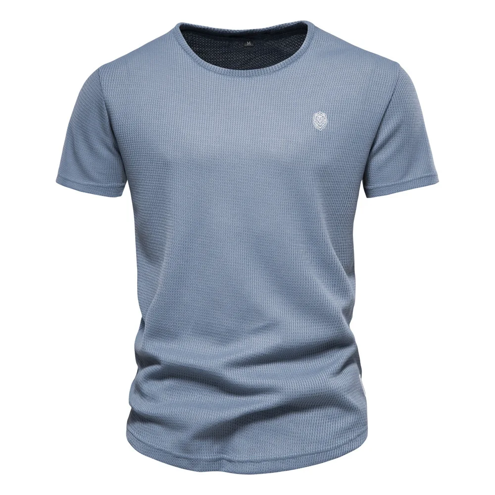 

Summer New Casual Short-sleeved T-shirt Men's Round Neck Solid Color Sports Top