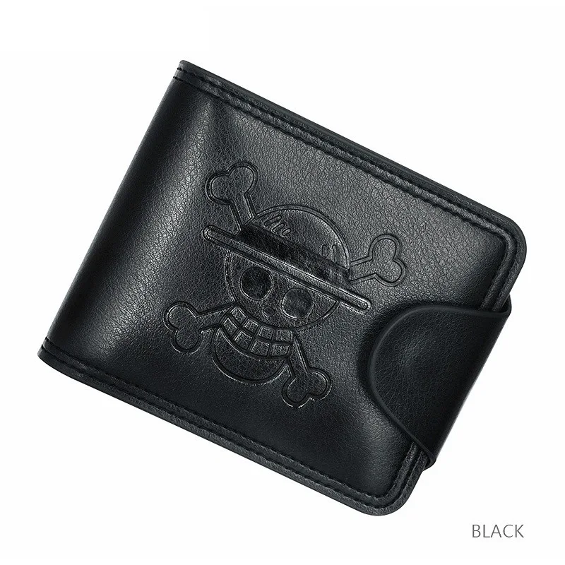 

Vintage New Short Black Men's Wallet Skull Pattern Large Capacity Purse Credit Card Pu Leather Money Pocket