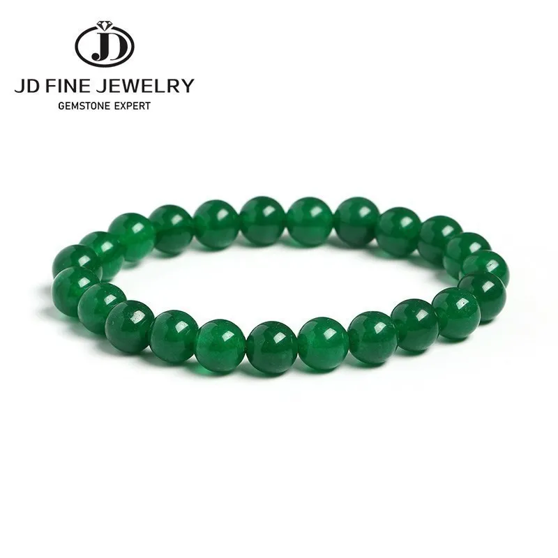 JDDarkGreenHighQualityChalcedonyBraceletNaturalGreenJade