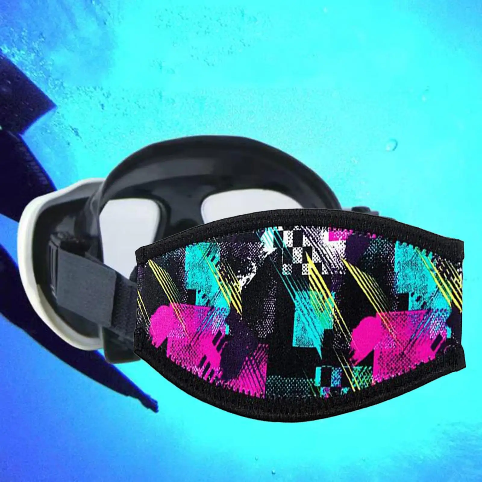 Dive and Snorkel Mask Strap Sewn Edges Waterproof Sports Accessories Measure 7.9x3.5inch Durable Scuba Mask Strap diving mask,snorkeling diving mask,diving mask strap cover