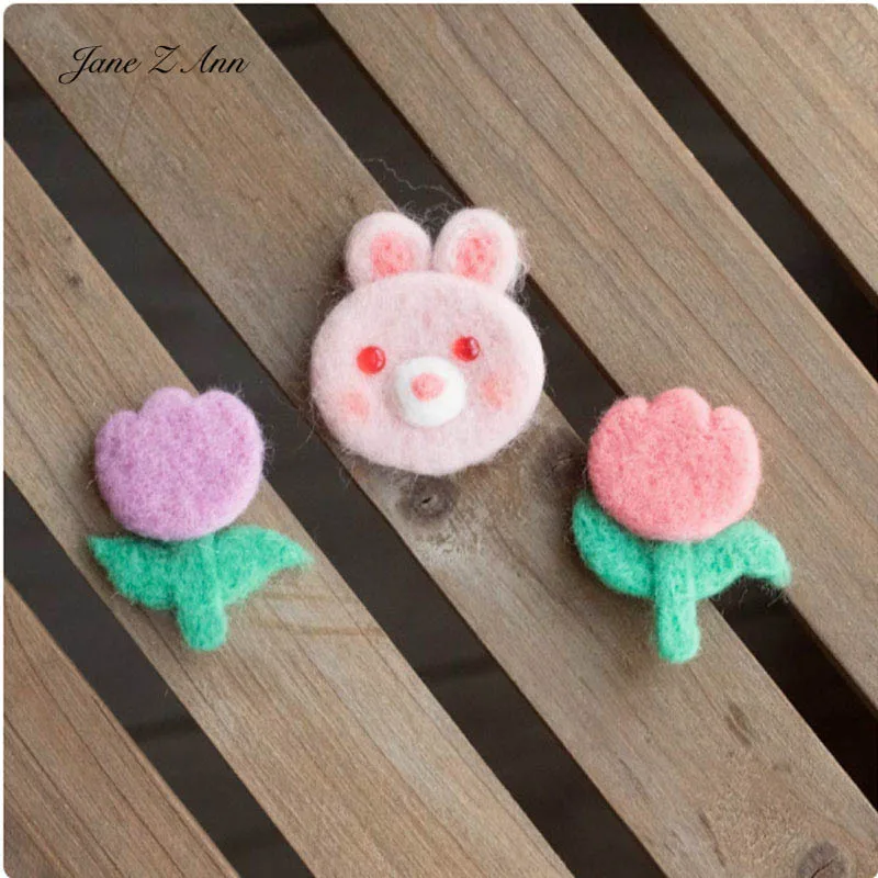 Fertige süße Wollfilz Tier Blumen Brot handgemachte DIY Zubehör Baby Fotografie Requisiten kleine Dekorationen – Detail 4
