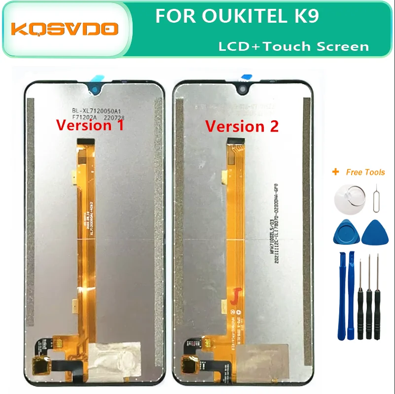Оригинальный б/у ЖК-экран для Oukitel K9 2022, ЖК-дисплей с рамкой, цифровой преобразователь экрана в сборе для K9 2019, запасная часть