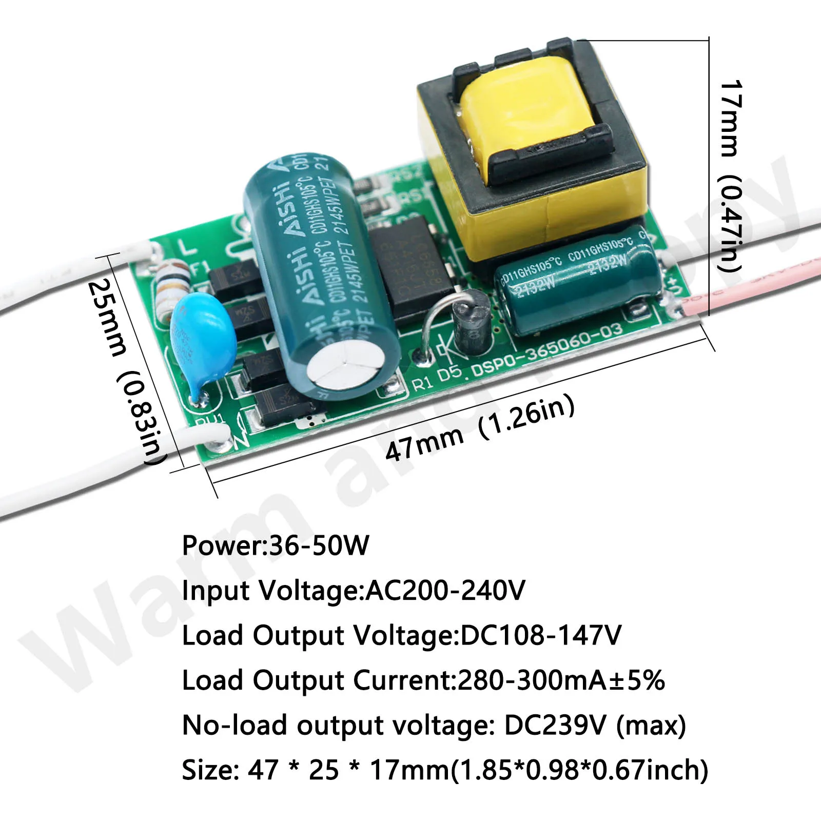 Фото Светодиодный Driver 8W 18W 25W 36W 50W 300mA 250mA светодиодный неизолированный трансформатор постоянного тока AC to DC преобразователь блока питания №4
