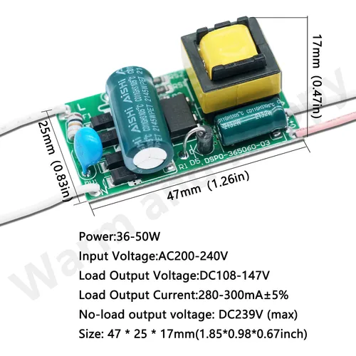 LED 드라이버 8W 18W 25W 36W 50W 300mA 250mA LED 비 절연 정전류 변압기 AC-DC 컨버터, 전원 장치 장치 4