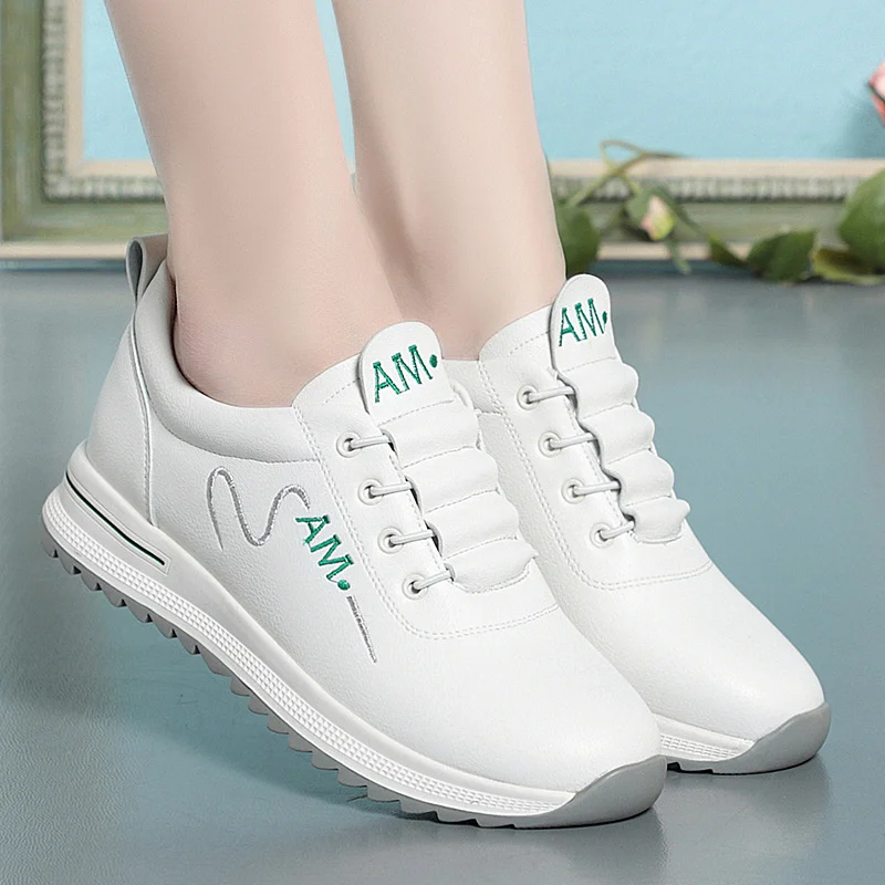 Little White Shoes Women's New Fashion Sports Casual soft-soled leather Shoes Spring and Autumn Designer Mother Sneakers