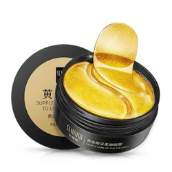 Golden Moisturizing Eye Mask Pack - Nourishes & Revitalizes Tired Eyes with Collagen Crystal Formula (60 Pieces) (Gold Eye Mask)