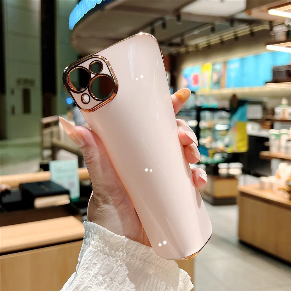 Luxury Plating Silicone Phone Case with Soft TPU Bumper - Full Cover