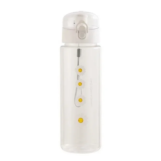 780ml Daisy Flower Plastic Water Bottle Sports Transparent Water Bottle Portable Gym Travel Clear Leakproof Drinking Bottle 6