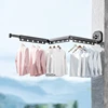 Retractable Drying Rack Suction Cup No Punching Aluminum Alloy Wall Mounted Portable Folding Laundry Hangers for Travel Home 2