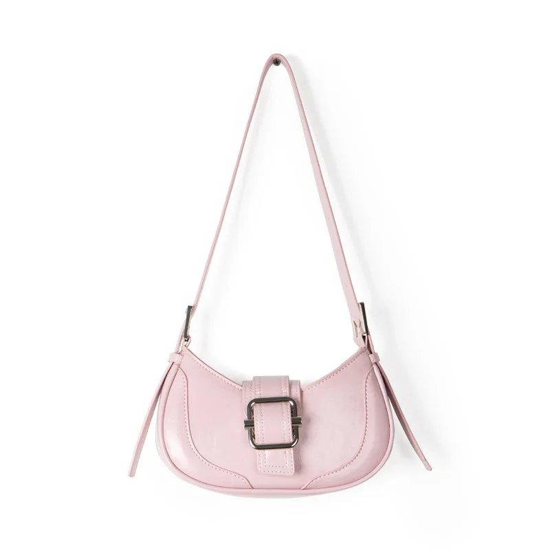 High Quality Fashion Female Silvery Shoulder Bag Solid Color Women Versatile Light Advanced Texture Underarm Bag