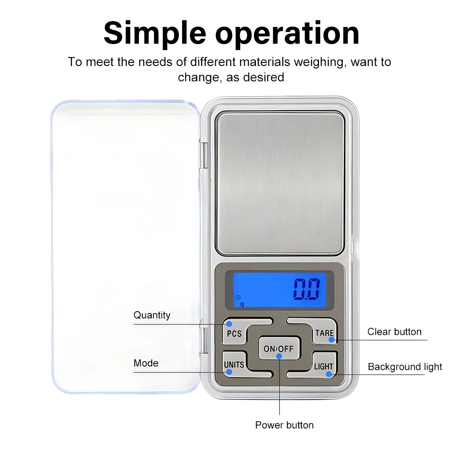 Portable Jewelry Scales Digital Pocket Mini Scale for Diamond Kitchen